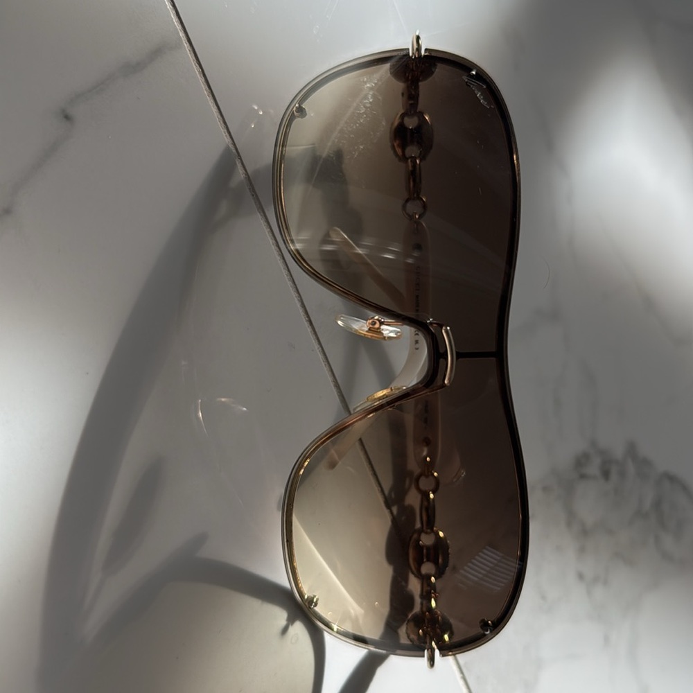 Gucci brand sunglasses. Color white with light tan lenses. - Picture 2 of 10
